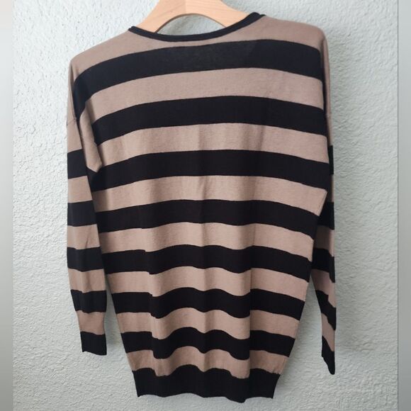 Vince wool cashmere blend sweater crewneck stripe long sleeve coastal minimalist - Picture 5 of 8